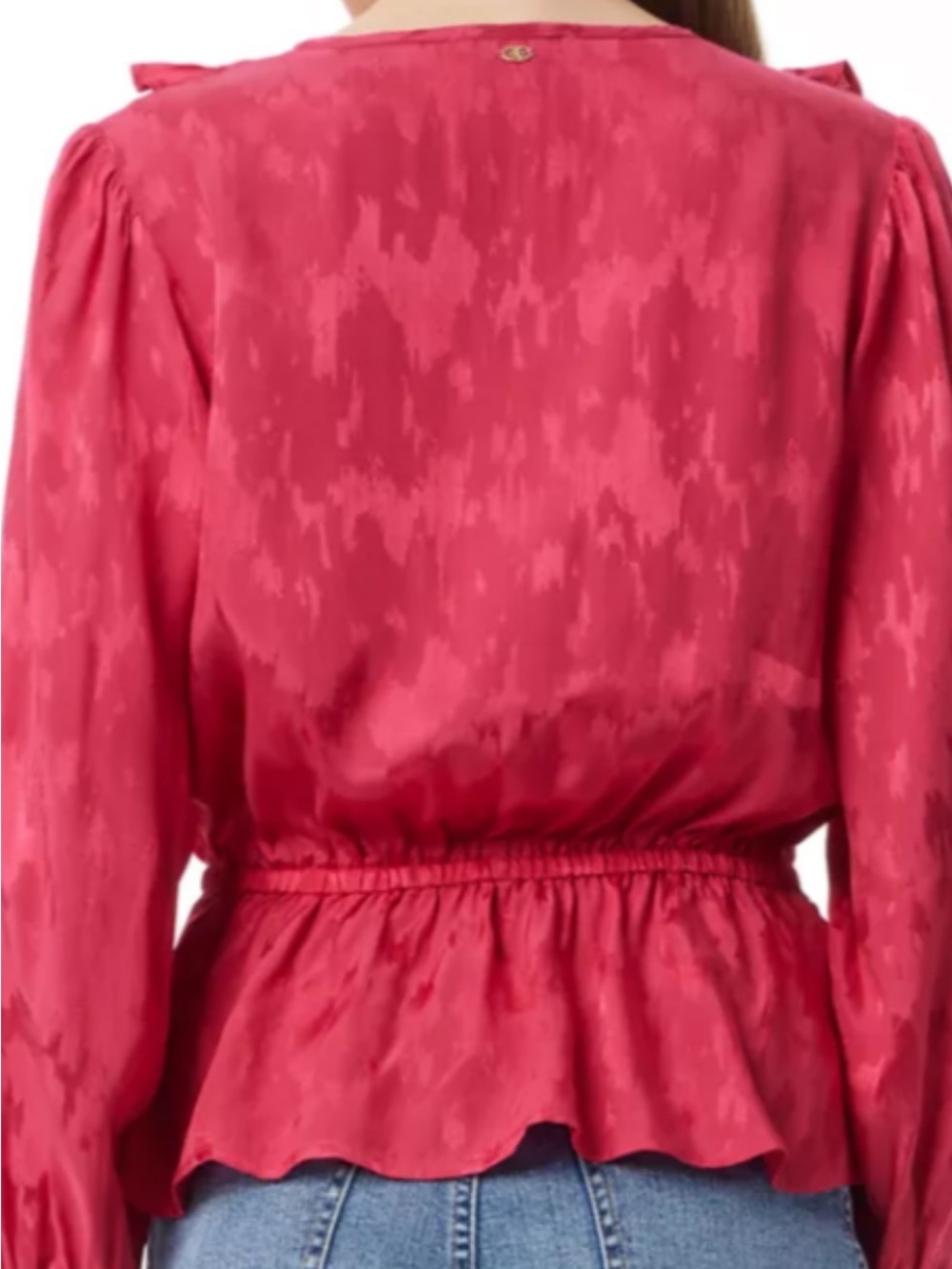 Sam Edelman Ruffled V-Neck Blouse - Red - Picture 3 of 3